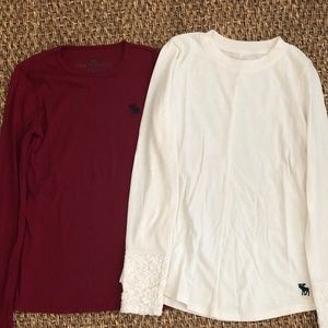 2 Abercrombie Kids Girls Long Sleeve Tee 11 12